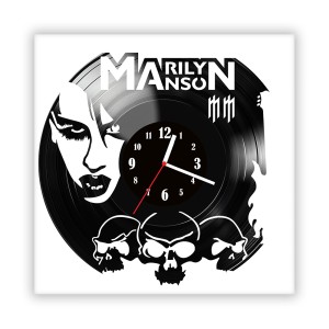 Zegar ścienny szklany czarny do salonu kuchni 388.14 Marilyn Manson