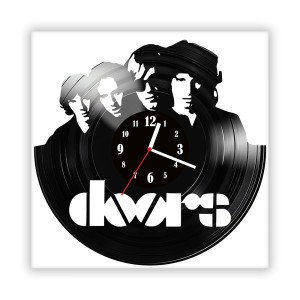Zegar ścienny szklany czarny do salonu kuchni 391.14 The doors