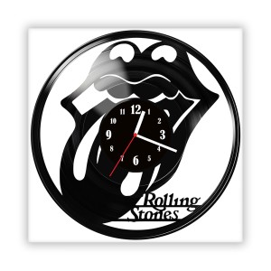 Zegar ścienny szklany czarny do salonu kuchni 396.14 The Rolling Stones