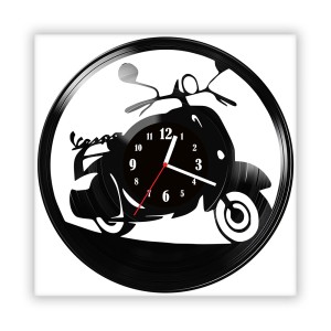 Zegar ścienny szklany czarny do salonu kuchni 401.14 Vespa