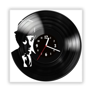 Zegar ścienny szklany czarny do salonu kuchni 406.14 Charlie Chaplin
