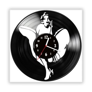 Zegar ścienny szklany czarny do salonu kuchni 411.14 Marilyn Monroe