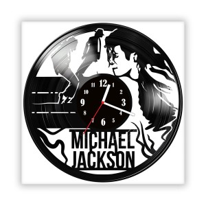 Zegar ścienny szklany czarny do salonu kuchni 422.14 Michael Jackson