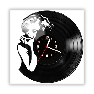 Zegar ścienny szklany czarny do salonu kuchni 435.14 Marilyn Monroe