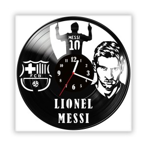 Zegar ścienny szklany czarny do salonu kuchni 438.14 Lionel Messi