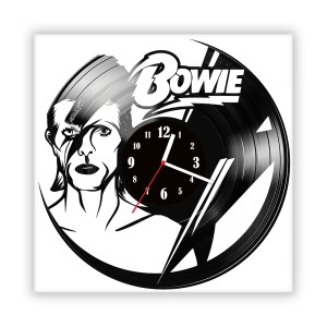Zegar ścienny szklany czarny do salonu kuchni 449.14 David Bowie