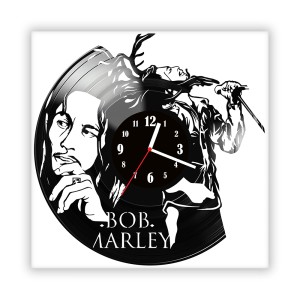 Zegar ścienny szklany czarny do salonu kuchni 451.14 Bob Marley