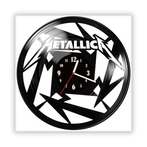Zegar ścienny szklany czarny do salonu kuchni 473.14 Metallica