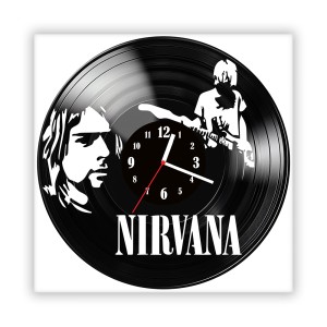 Zegar ścienny szklany czarny do salonu kuchni 475.14 Nirvana
