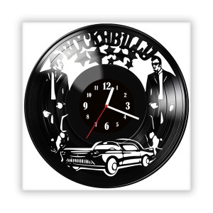 Zegar ścienny szklany czarny do salonu kuchni 478.14 Rockabilly