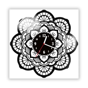 Zegar ścienny szklany czarny do salonu kuchni 503.14 Mandala