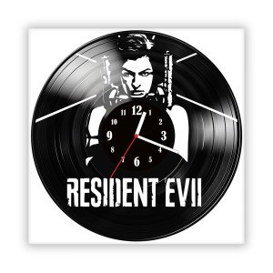Zegar ścienny szklany czarny do salonu kuchni 515.14 Resident evil