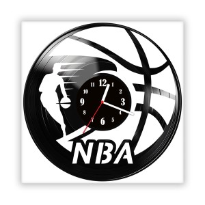 Zegar ścienny szklany czarny do salonu kuchni 530.14 NBA
