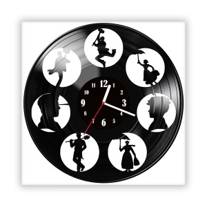Zegar ścienny szklany czarny do salonu kuchni 531.14 Mary Poppins