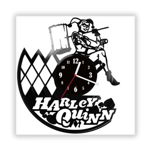 Zegar ścienny szklany czarny do salonu kuchni 543.14 Harley Quinn