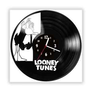 Zegar ścienny szklany czarny do salonu kuchni 547.14 Looney Tunes