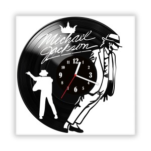 Zegar ścienny szklany czarny do salonu kuchni 548.14 Michael Jackson
