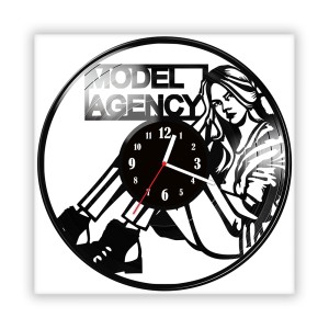 Zegar ścienny szklany czarny do salonu kuchni 551.14 Model agency