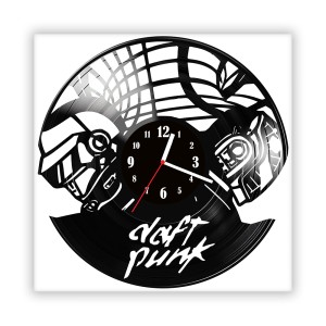 Zegar ścienny szklany czarny do salonu kuchni 553.14 Daft Punk