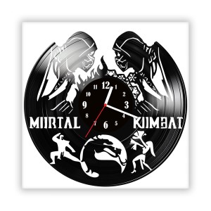 Zegar ścienny szklany czarny do salonu kuchni 557.14 Mortal Kombat