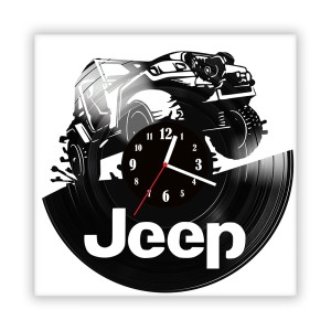Zegar ścienny szklany czarny do salonu kuchni 562.14 Jeep