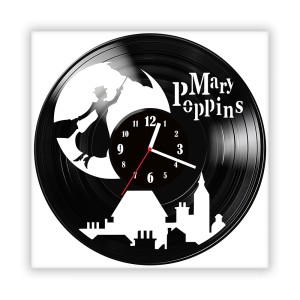 Zegar ścienny szklany czarny do salonu kuchni 563.14 Mary Poppins