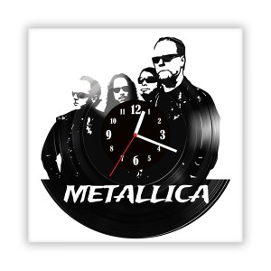 Zegar ścienny szklany czarny do salonu kuchni 568.14 Metallica