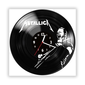 Zegar ścienny szklany czarny do salonu kuchni 572.14 Metallica