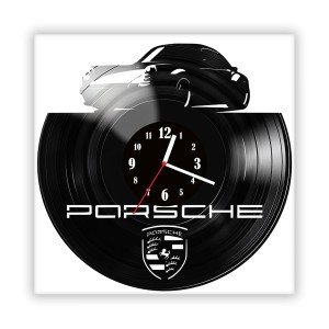 Zegar ścienny szklany czarny do salonu kuchni 574.14 Porsche