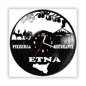 Zegar ścienny szklany czarny do salonu kuchni 587.14 Etna