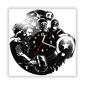 Zegar ścienny szklany czarny do salonu kuchni 593.14 Avengers