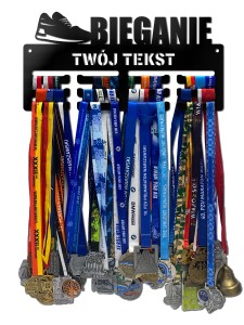 Wieszak na medale BIEGANIE twoje imię dowolny tekst 150.1