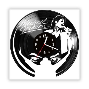 Zegar ścienny szklany czarny do salonu kuchni 630.14 Michael Jackson