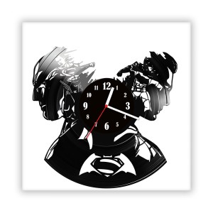 Zegar ścienny szklany czarny do salonu kuchni 633.14 Superman