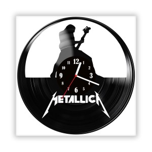Zegar ścienny szklany czarny do salonu kuchni 642.14 Metallica