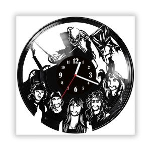Zegar ścienny szklany czarny do salonu kuchni 643.14 Iron Maiden