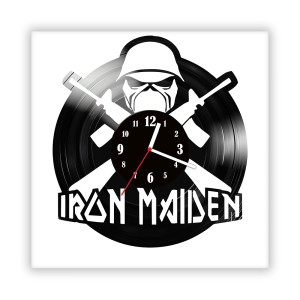Zegar ścienny szklany czarny do salonu kuchni 644.14 Iron Maiden