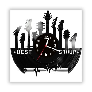 Zegar ścienny szklany czarny do salonu kuchni 645.14 Best Group