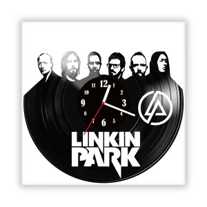 Zegar ścienny szklany czarny do salonu kuchni 659.14 Linkin Park
