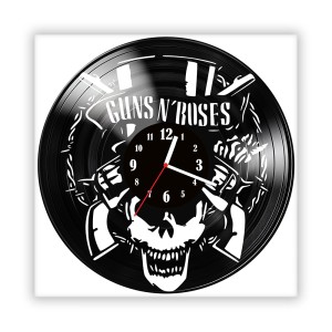 Zegar ścienny szklany czarny do salonu kuchni 660.14 Guns n Roses
