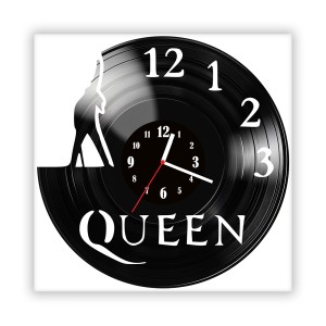 Zegar ścienny szklany czarny do salonu kuchni 664.14 Queen