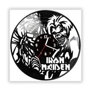 Zegar ścienny szklany czarny do salonu kuchni 665.14 Iron Maiden