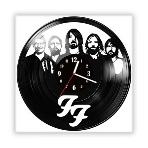 Zegar ścienny szklany czarny do salonu kuchni 668.14 Foo Fighters