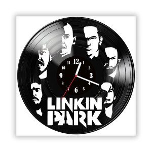 Zegar ścienny szklany czarny do salonu kuchni 675.14 Linkin Park