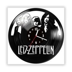 Zegar ścienny szklany czarny do salonu kuchni 677.14 Led Zeppelin