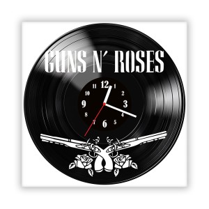 Zegar ścienny szklany czarny do salonu kuchni 682.14 Guns n Roses