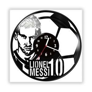 Zegar ścienny szklany czarny do salonu kuchni 685.14 Lionel Messi