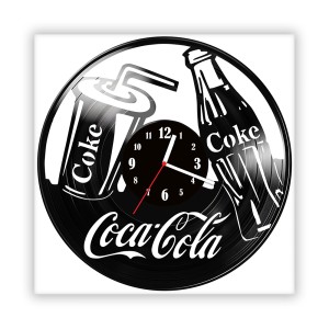 Zegar ścienny szklany czarny do salonu kuchni 686.14 Coca Cola