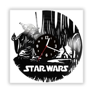 Zegar ścienny szklany czarny do salonu kuchni 706.14 Star Wars