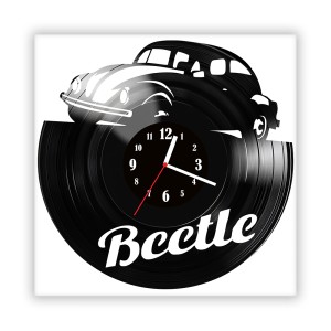 Zegar ścienny szklany czarny do salonu kuchni 713.14 Volkswagen Beetle
